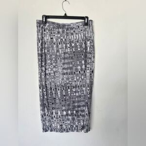 Matty M Gray Patterned Maxi Skirt - Women Size Large